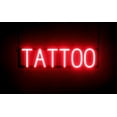 thumbnail image 1 of SpellBrite TATTOO LED Sign for Business. 24.1" x 6.3" Red TATTOO Sign Has Neon Sign Look With Energy Efficient LED Light Source. Visible from 500+ Feet, 8 Animation Settings., 1 of 4