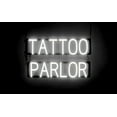 thumbnail image 1 of SpellBrite TATTOO PARLOR LED Sign for Business. 24.1" x 15.0" White TATTOO PARLOR Sign Has Neon Sign Look With Energy Efficient LED Light Source. Visible from 500+ Feet, 8 Animation Settings., 1 of 4