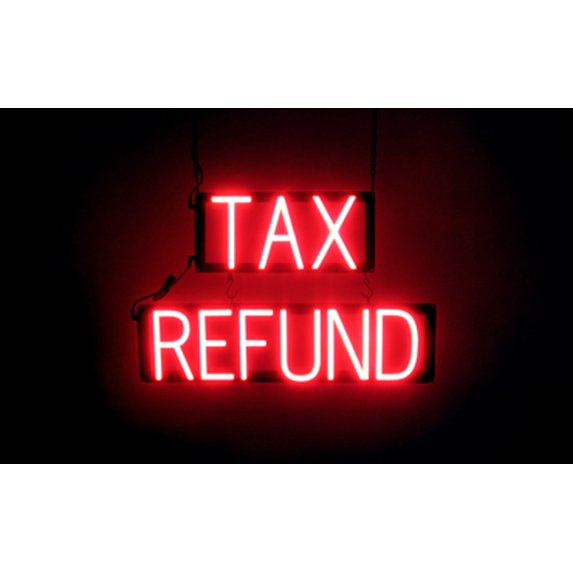 SpellBrite TAX REFUND LED Sign for Business. 23.5" x 15.0" Red TAX REFUND Sign Has Neon Sign Look With Energy Efficient LED Light Source. Visible from 500+ Feet, 8 Animation Settings.