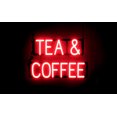 thumbnail image 1 of SpellBrite TEA & COFFEE LED Sign for Business. 22.7" x 15.0" Red TEA & COFFEE Sign Has Neon Sign Look With Energy Efficient LED Light Source. Visible from 500+ Feet, 8 Animation Settings., 1 of 4