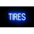 thumbnail image 1 of SpellBrite TIRES LED Sign for Business. 17.4" x 6.3" Blue TIRES Sign Has Neon Sign Look With Energy Efficient LED Light Source. Visible from 500+ Feet, 8 Animation Settings., 1 of 4