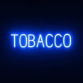 thumbnail image 1 of SpellBrite TOBACCO LED Sign for Business. 28.9" x 6.3" Blue TOBACCO Sign Has Neon Sign Look With Energy Efficient LED Light Source. Visible from 500+ Feet, 8 Animation Settings., 1 of 4