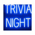 thumbnail image 1 of SpellBrite TRIVIA NIGHT LED Sign for Business. 19.8" x 15" Blue TRIVIA NIGHT Sign Has Neon Sign Look With Energy Efficient LED Light Source. Visible from 500+ Feet, 8 Animation Settings., 1 of 4