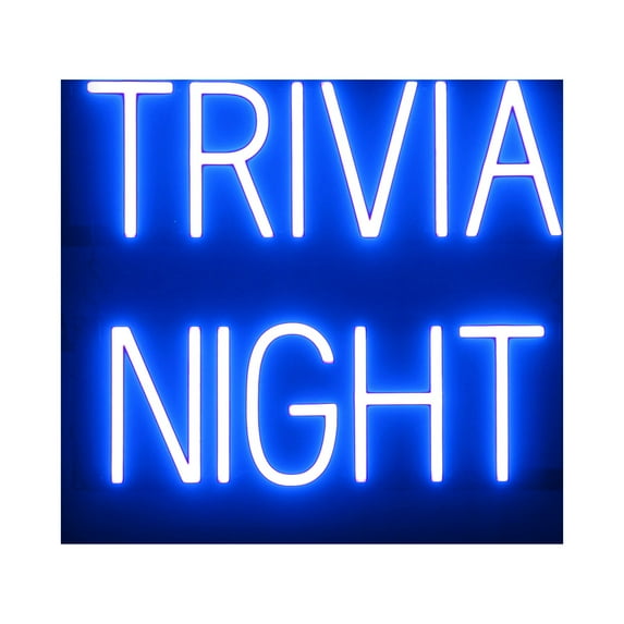 SpellBrite TRIVIA NIGHT LED Sign for Business. 19.8" x 15" Blue TRIVIA NIGHT Sign Has Neon Sign Look With Energy Efficient LED Light Source. Visible from 500+ Feet, 8 Animation Settings.