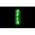 thumbnail image 1 of SpellBrite VERTICAL OPEN LED Sign for Business. 6.0" x 32.5" Green VERTICAL OPEN Sign Has Neon Sign Look With Energy Efficient LED Light Source. Visible from 500+ Feet, 8 Animation Settings., 1 of 4