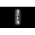 thumbnail image 1 of SpellBrite VERTICAL OPEN LED Sign for Business. 6.0" x 32.5" White VERTICAL OPEN Sign Has Neon Sign Look With Energy Efficient LED Light Source. Visible from 500+ Feet, 8 Animation Settings., 1 of 4
