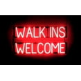 thumbnail image 1 of SpellBrite WALK INS WELCOME LED Sign for Business. 29.8" x 15.0" Red WALK INS WELCOME Sign Has Neon Sign Look With Energy Efficient LED Light Source. Visible from 500+ Feet, 8 Animation Settings., 1 of 4