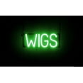 thumbnail image 1 of SpellBrite WIGS LED Sign for Business. 16.4" x 6.3" Green WIGS Sign Has Neon Sign Look With Energy Efficient LED Light Source. Visible from 500+ Feet, 8 Animation Settings., 1 of 4