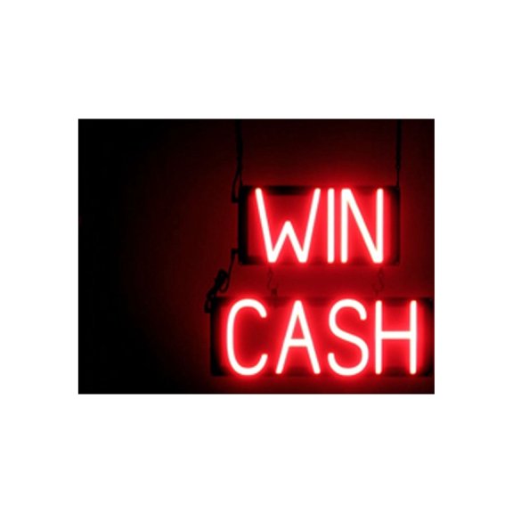 SpellBrite WIN CASH LED Sign for Business. 17.5" x 15.0" Red WIN CASH Sign Has Neon Sign Look With Energy Efficient LED Light Source. Visible from 500  Feet, 8 Animation Settings.