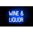 thumbnail image 1 of SpellBrite WINE & LIQUOR LED Sign for Business. 22.0" x 15.0" Blue WINE & LIQUOR Sign Has Neon Sign Look With Energy Efficient LED Light Source. Visible from 500+ Feet, 8 Animation Settings., 1 of 4