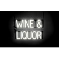 thumbnail image 1 of SpellBrite WINE & LIQUOR LED Sign for Business. 22.0" x 15.0" White WINE & LIQUOR Sign Has Neon Sign Look With Energy Efficient LED Light Source. Visible from 500+ Feet, 8 Animation Settings., 1 of 4