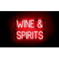 thumbnail image 1 of SpellBrite WINE & SPIRITS LED Sign for Business. 22.4" x 15.0" Red WINE & SPIRITS Sign Has Neon Sign Look With Energy Efficient LED Light Source. Visible from 500+ Feet, 8 Animation Settings., 1 of 4