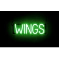 thumbnail image 1 of SpellBrite WINGS LED Sign for Business. 20.2" x 6.3" Green WINGS Sign Has Neon Sign Look With Energy Efficient LED Light Source. Visible from 500+ Feet, 8 Animation Settings., 1 of 4