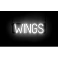 thumbnail image 1 of SpellBrite WINGS LED Sign for Business. 20.2" x 6.3" White WINGS Sign Has Neon Sign Look With Energy Efficient LED Light Source. Visible from 500+ Feet, 8 Animation Settings., 1 of 4