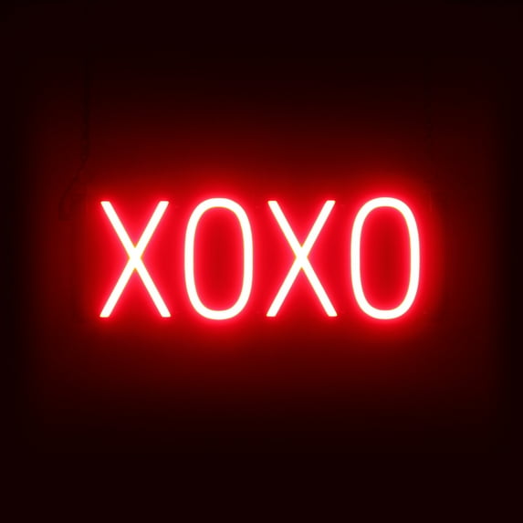 SpellBrite XOXO LED Sign for Business. 18.1" x 6.3" Red XOXO Sign Has Neon Sign Look With Energy Efficient LED Light Source. Visible from 500+ Feet, 8 Animation Settings.