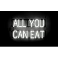 thumbnail image 1 of SpellBrite ALL YOU CAN EAT LED Sign for Business. 26.8" x 15.0" White ALL YOU CAN EAT Sign Has Neon Sign Look With Energy Efficient LED Light Source. Visible from 500+ Feet, 8 Animation Settings., 1 of 4
