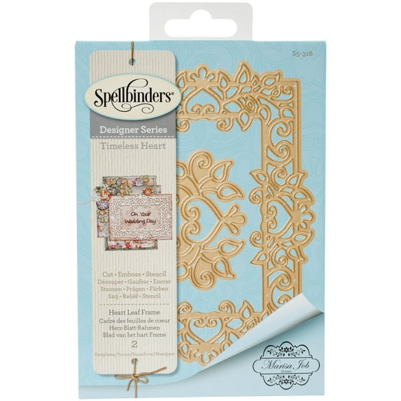 Spellbinder Timeless Heart Designer Series By Marisa Job-Heart Leaf Frame