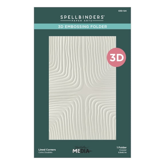 Spellbinders 3D Embossing Folder By Dina Wakley-Lined Corners