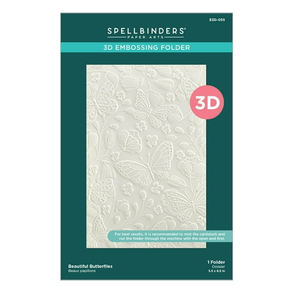 Spellbinders 3D Embossing Folder From The Stylish Ovals-Beautiful Butterflies