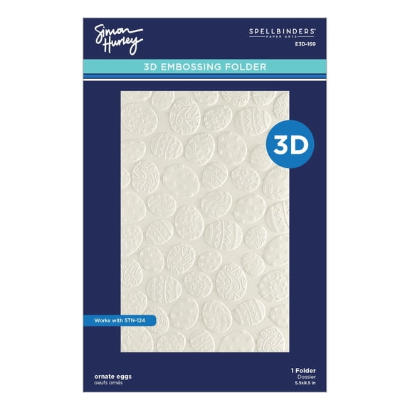 Spellbinders 3D Embossing Folder by Simon Hurley-Ornate Eggs