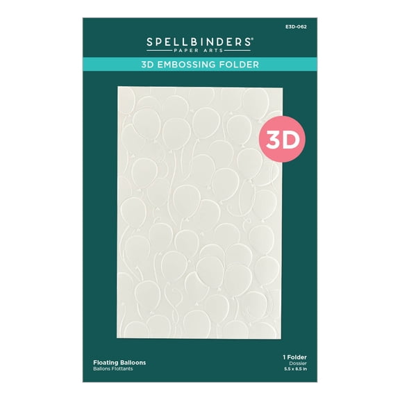 Spellbinders 3d Embossing Folder 5.5"X8.5"-Floating Balloons