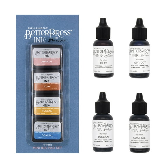 Spellbinders BetterPress LetterPress Desert Sunset Ink Pad & Reinker Bundle