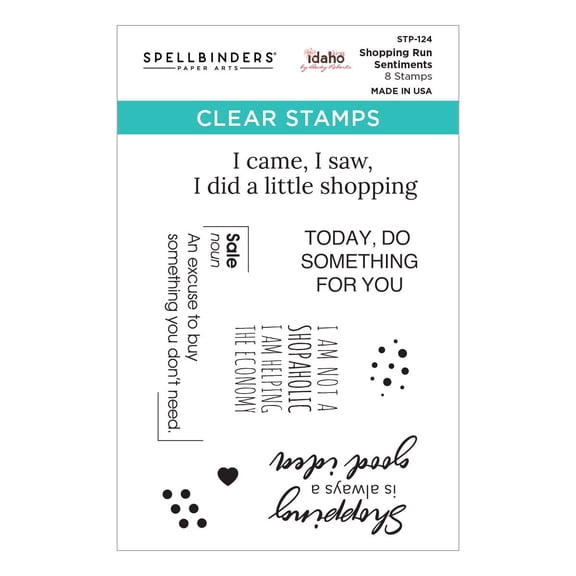 Spellbinders Clear Stamp Set By Becky Roberts-Shopping Run Sentiments -Add To Cart Too