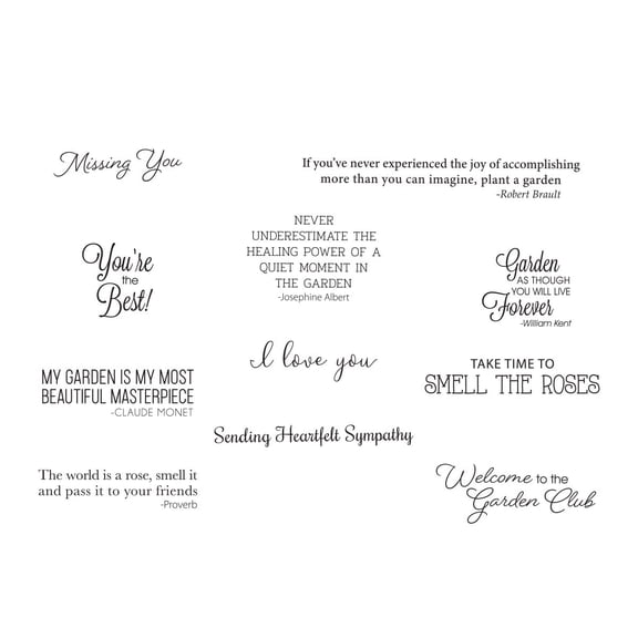 Spellbinders Clear Stamp Set By Susan Tierney-Cockburn-Sentiments -Through The Garden Gate