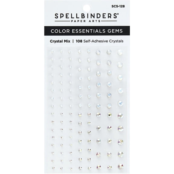 Spellbinders Color Essentials Gems 108/Pkg-Crystal Mix