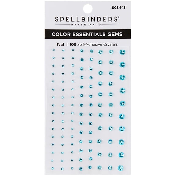 Spellbinders Color Essentials Gems 108/Pkg-Teal Mix