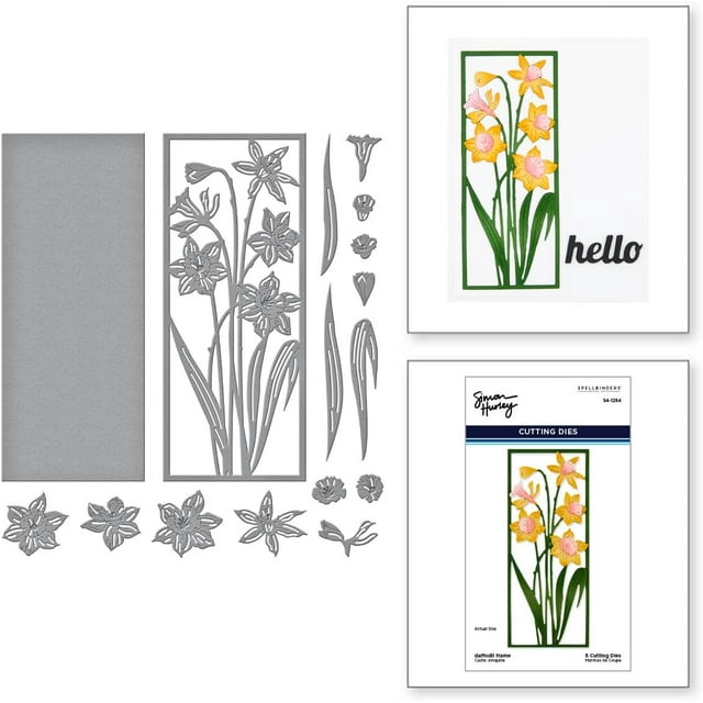 Spellbinders Daffodil Frame by Simon Hurley Etched Dies, Metal
