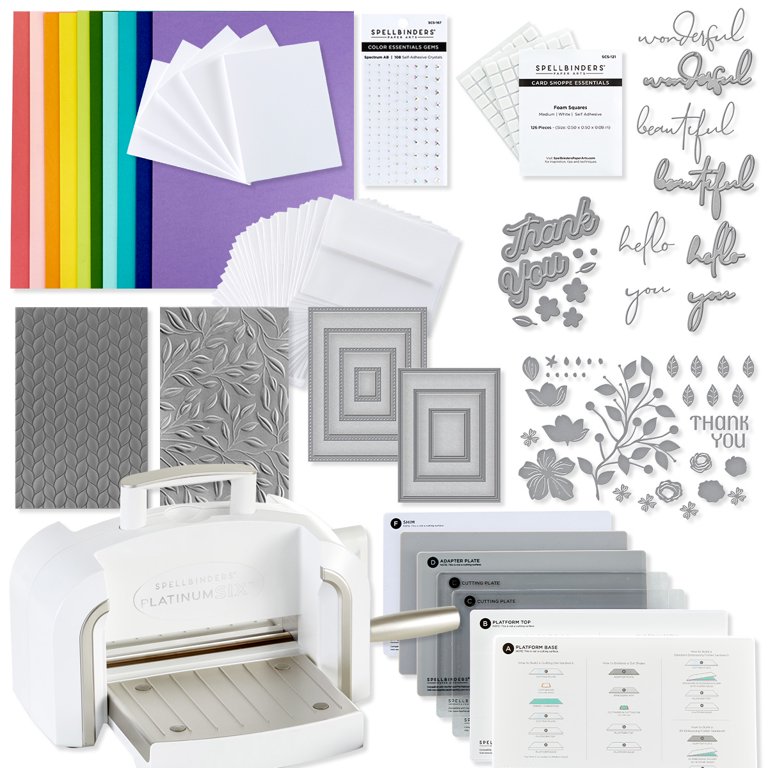 Bira 6 Inch Adjustable Die Cutting & Embossing Machine Starter Kit - Includes Dies, Embossing Folder & More