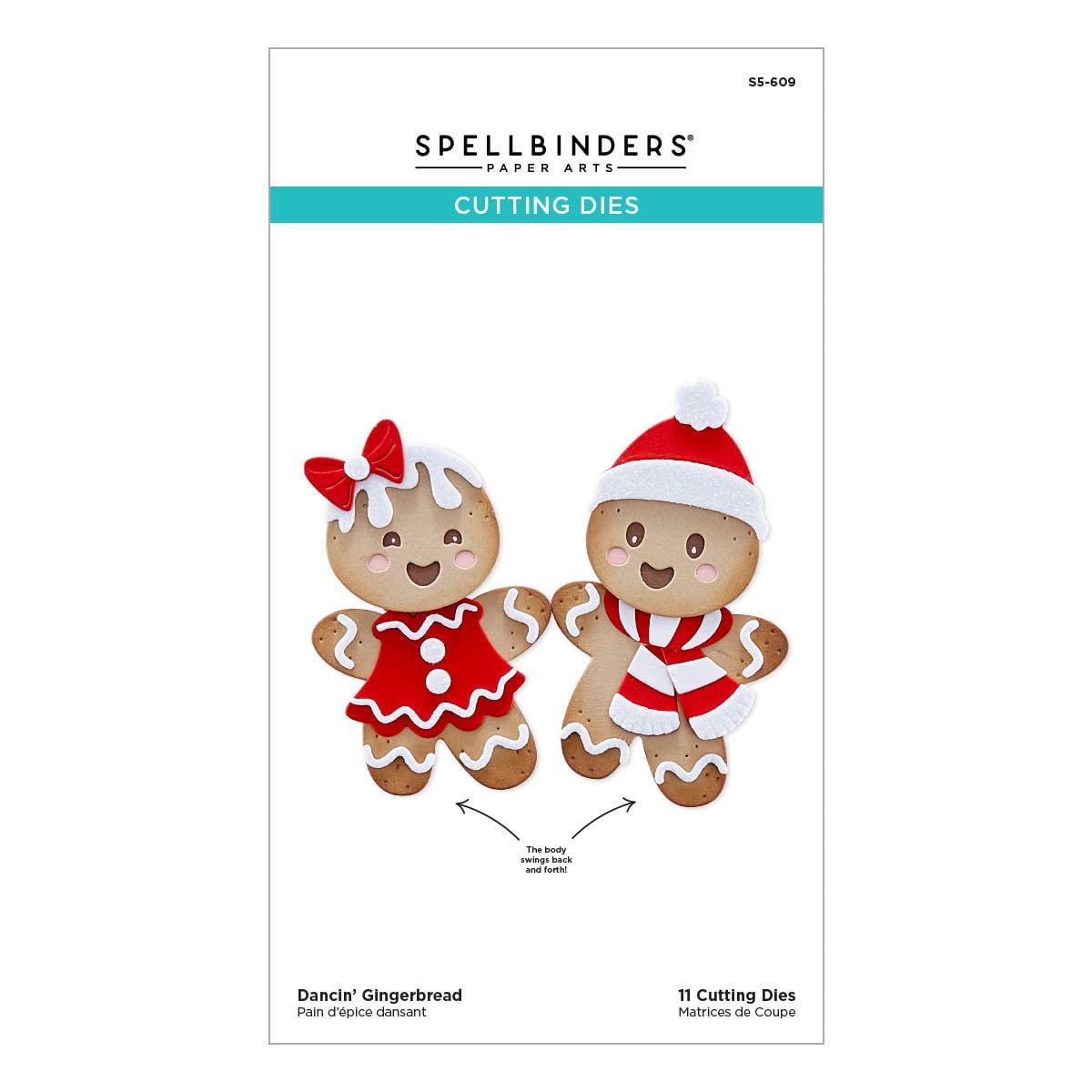 Fustelle Spellbinders 'Dancin' Gingerbread' Per Scrapbooking E Biglietti Natalizi - Formine Decorative Per Lavoretti Fai Da Te