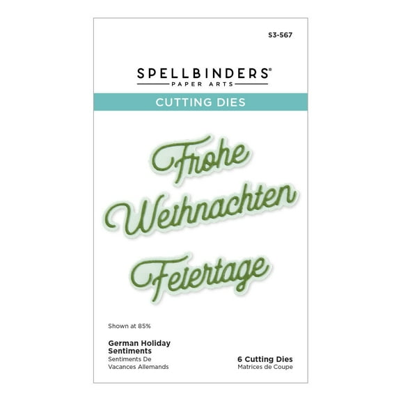 Spellbinders Etched Dies-International Holiday Sentiments, German