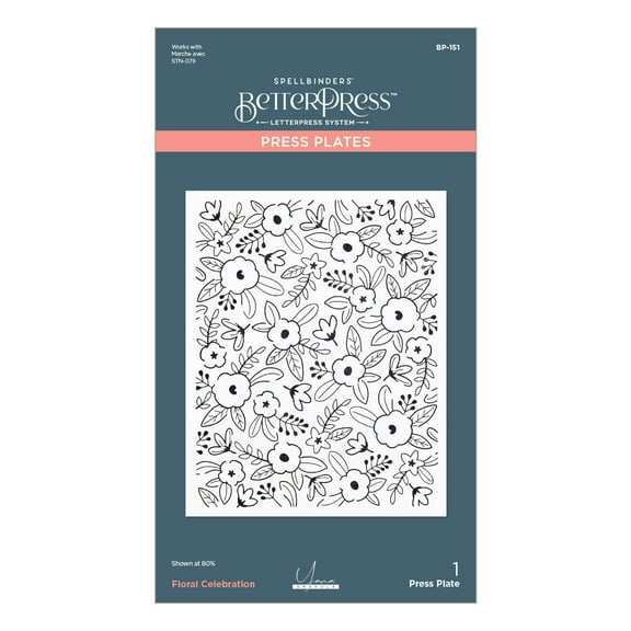 Spellbinders Floral Celebration Press Plate, Metal
