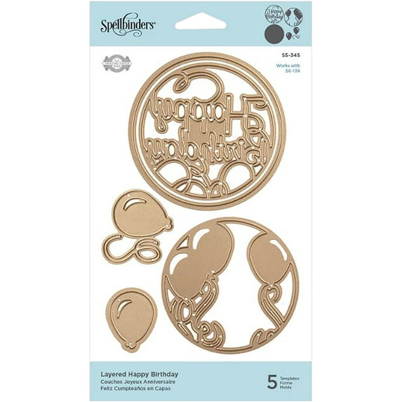 Spellbinders Shapeabilities Dies By Becca Feeken-Layered Happy Birthday