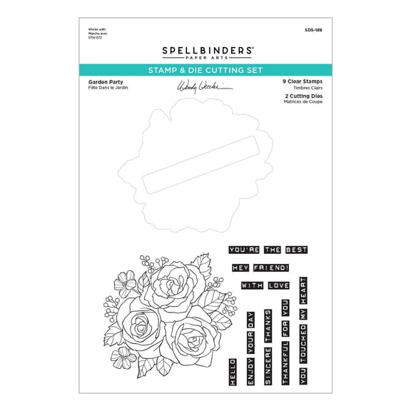 Spellbinders Stamp And Die Bundle From The Garden Collection-Garden Party
