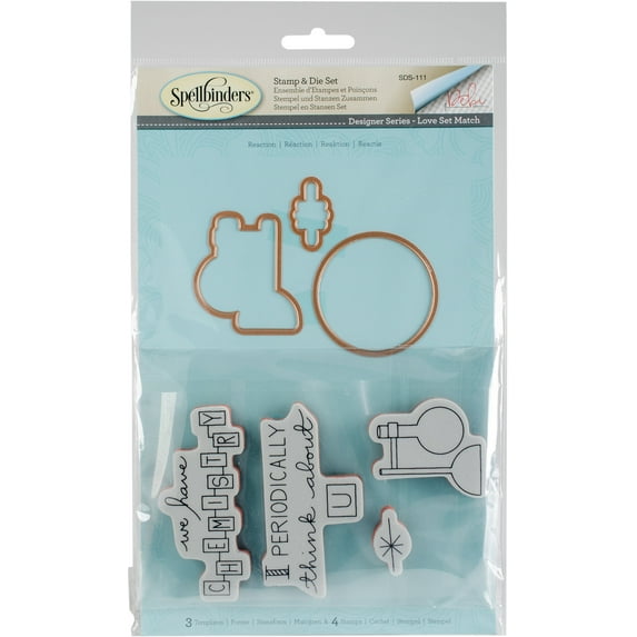 Spellbinders Stamp & Die Set By Debi Adams-Love Set Match-Reaction