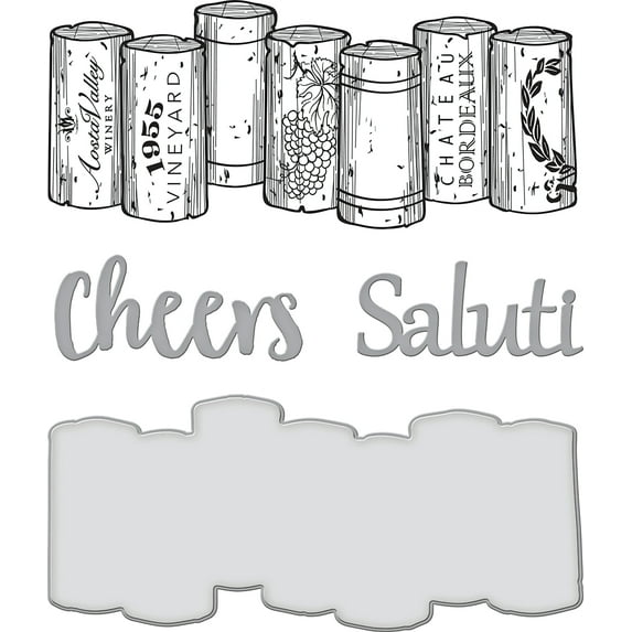 Spellbinders Stamp & Die Set-Wine Corks