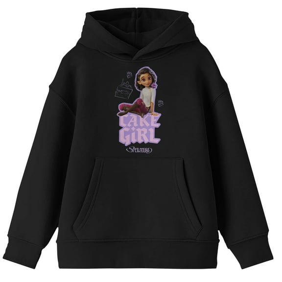 Spellbound Elian Love Yourself Girl’s Black Long Sleeve Hooded Sweatshirt-XS