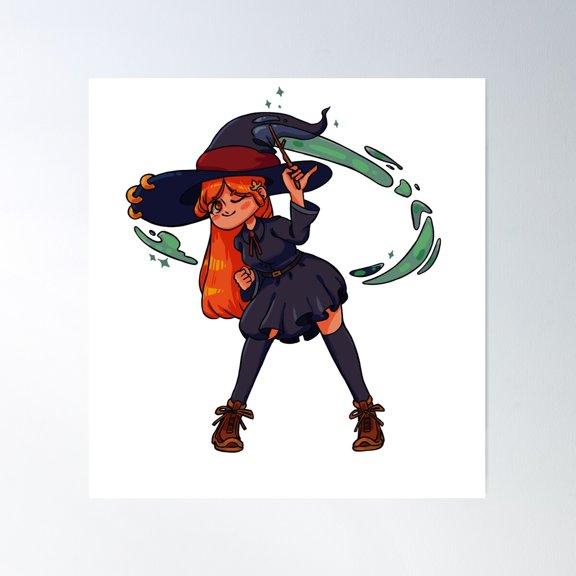 Spellcasting Witch Poster Wall Art, Modern Wall Decor For Living Room Bedroom, 16x16 UNFRAMED