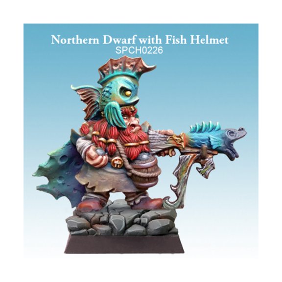 Spellcrow Northern Dwarf w/Fish Helmet New