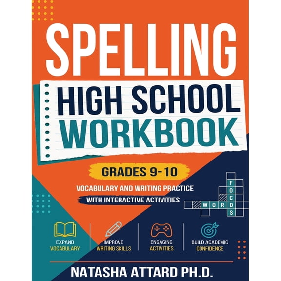 Spelling High School Grades 9-10: Vocabulary and Writing Practice with Interactive Activities, (Paperback)
