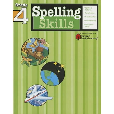 Spelling Skills: Grade 4 (Flash Kids Harcourt Family Learning) (Paperback)