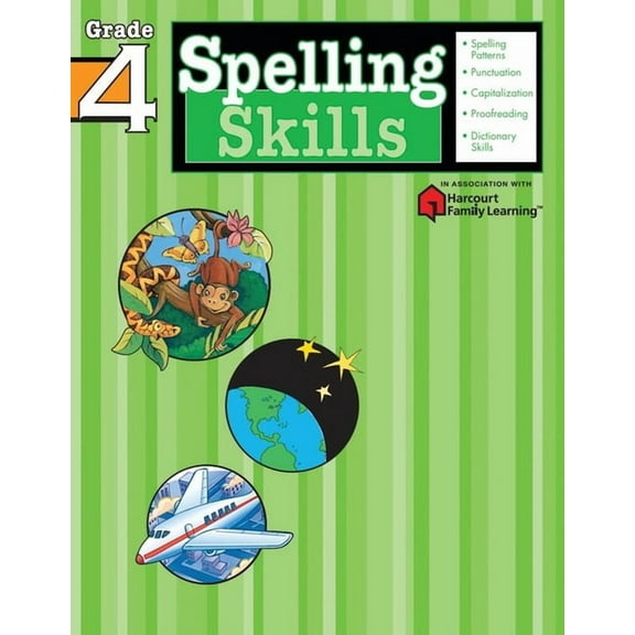 Spelling Skills: Grade 4 (Flash Kids Harcourt Family Learning) (Paperback)