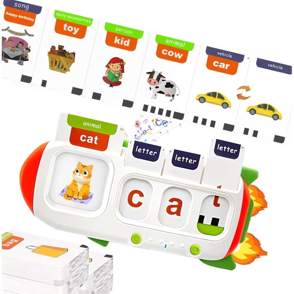 Spelling &Talking Flash Cards for 1 2 3 Toddlers Speech Therapy Toys Montessori Educational Toy for 4 5 6 7 8 9 Kid Math & Alphabet Sight Word Games Sensory Learning Toys for 3+ Year Old