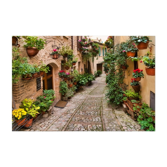 Spello - The Most Beautiful Village of Italy - The Flower Town - Spello Umbria Italy Photography Botanical Architecture Rustic Floral Street Photography Scenic Unframed Wall Art Print 4 x 6 inches
