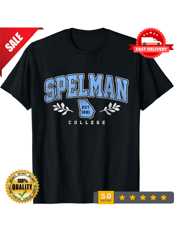 Spelman Vintage Retro College University Athletic Sports Tee T-Shirt, NEW INSTOCK-TH60883