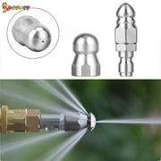 Spencer 1/4 Male Pressure Washer Drain Sewer Cleaning Pipe Jetter Rotating Nozzle Stainless Steel Fixed Sewer Nozzle
