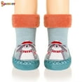 thumbnail image 1 of Spencer 1 Pair Infant Baby Boy Girls Toddlers Animal Moccasins Non-Skid Indoor Slipper Winter Warm Shoes Socks, 1 of 7